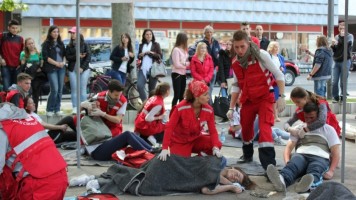 Вежба ватрогасаца у центру града