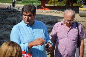 Обилазак радова на изградњи кружног тока у центру града, 20.08.2014