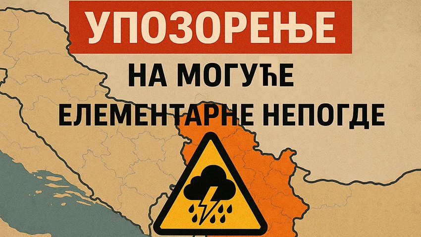 УПОЗОРЕЊЕ ЗА ПРЕДУЗИМАЊЕ ПРЕВЕНТИВНИХ МЕРА У ПЕРИОДУ ОД 23.05. ДО 25.05.